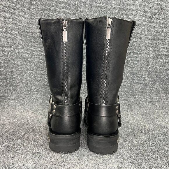 Milwaukee 11" Harness Boots Mens Size 9 Black Leather Drag Square Toe Motorcycle - Picture 7 of 14